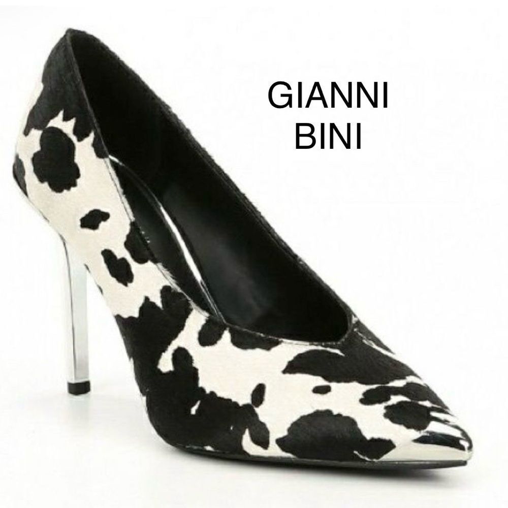 Gianni Bini Jeklyn Calf Hair Pumps Silver Heels